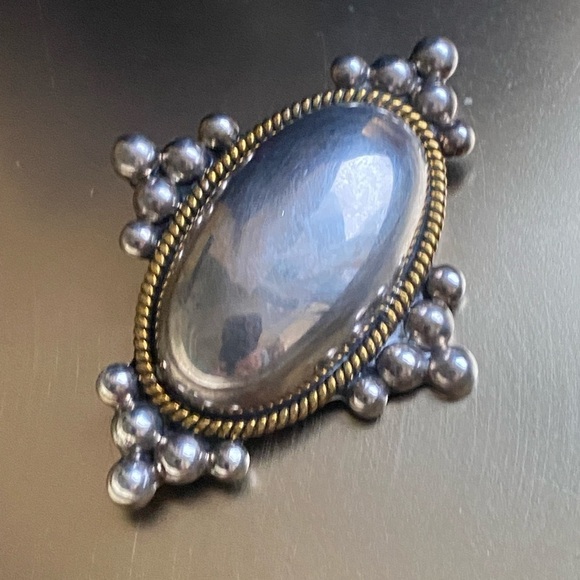 Sterling silver pin brooch necklace